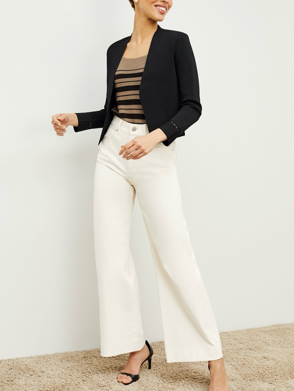 MM Lafleur Black Open-Front Jardigan